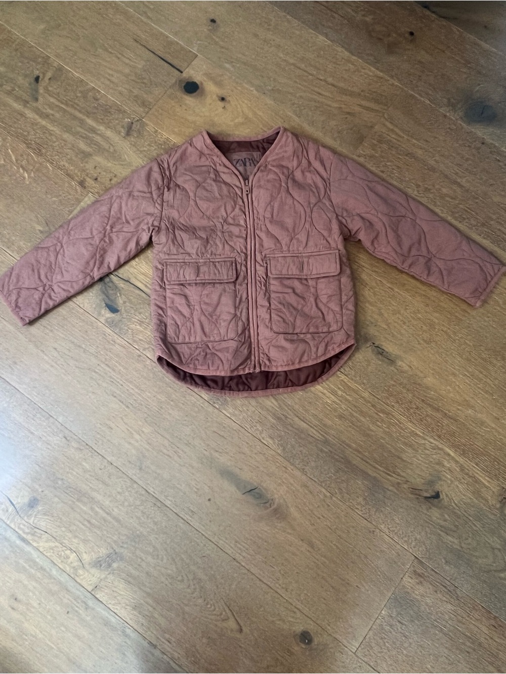 Zara Quilted Puffer Jacket in Dusty Rose Size 7 Excellent Condition !!!!